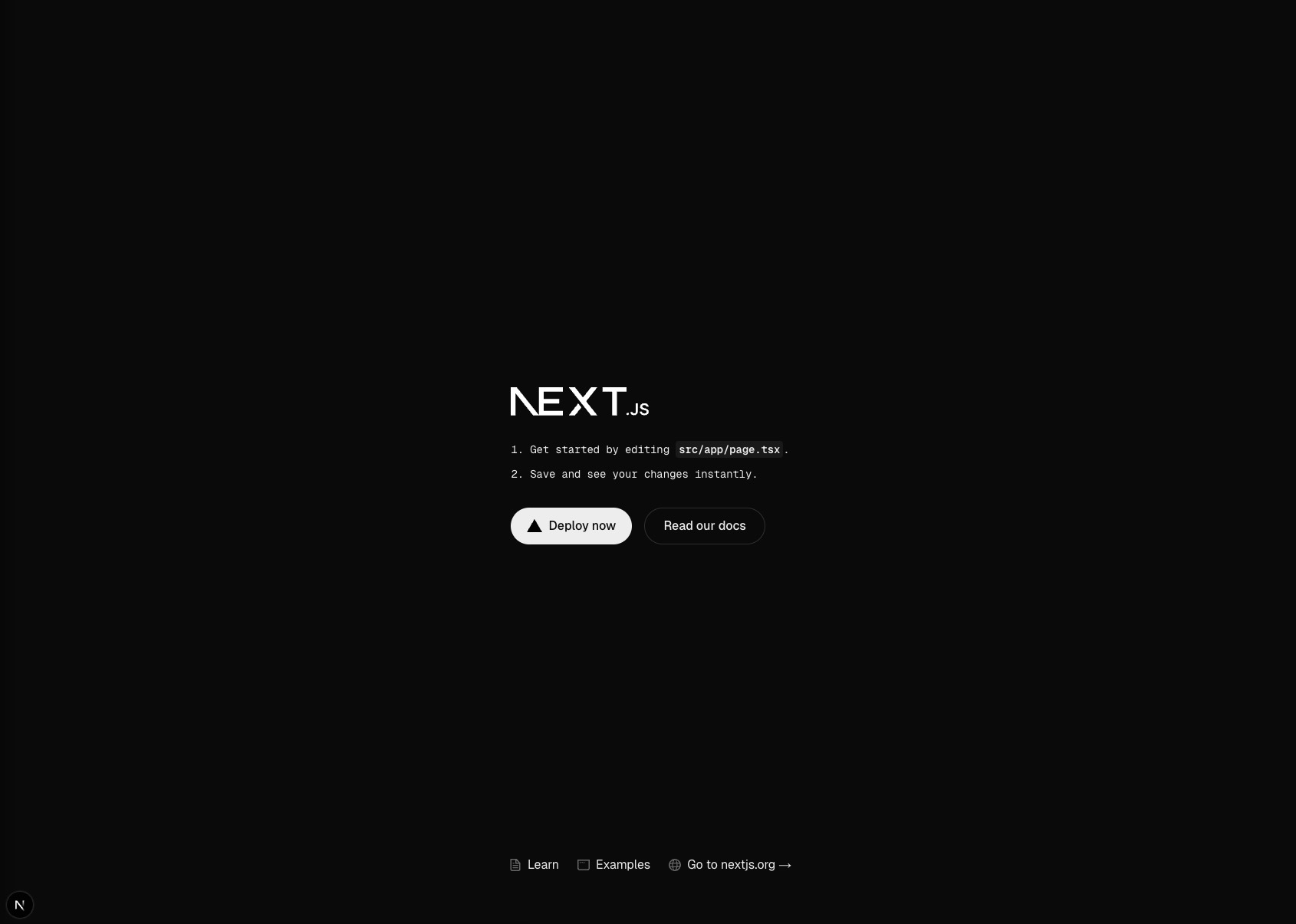 New Next.js project